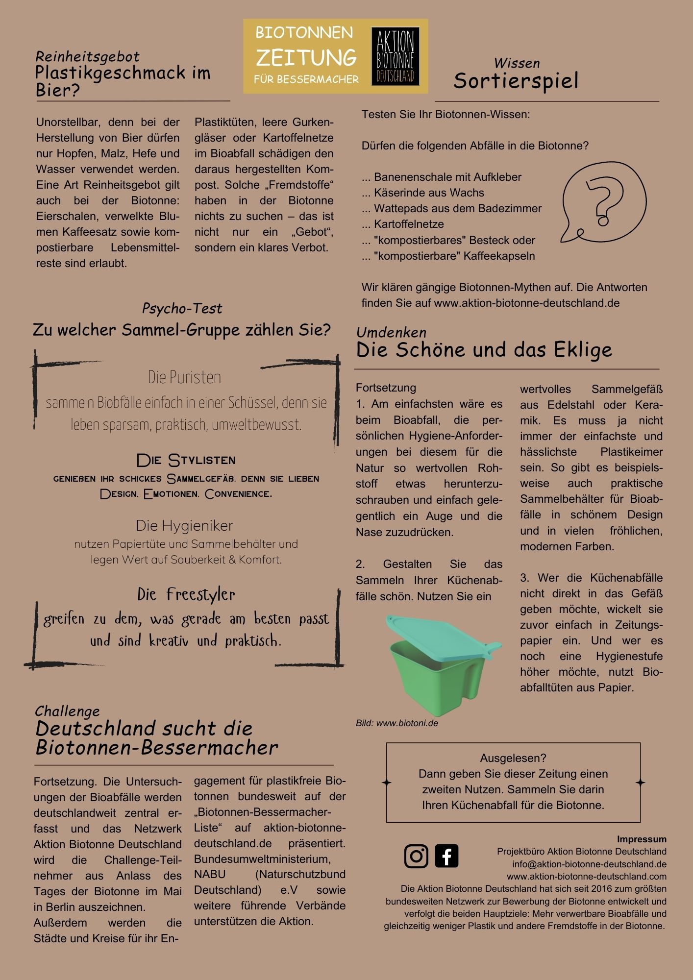 Biotonnenchallenge: Die Tüten-Zeitung